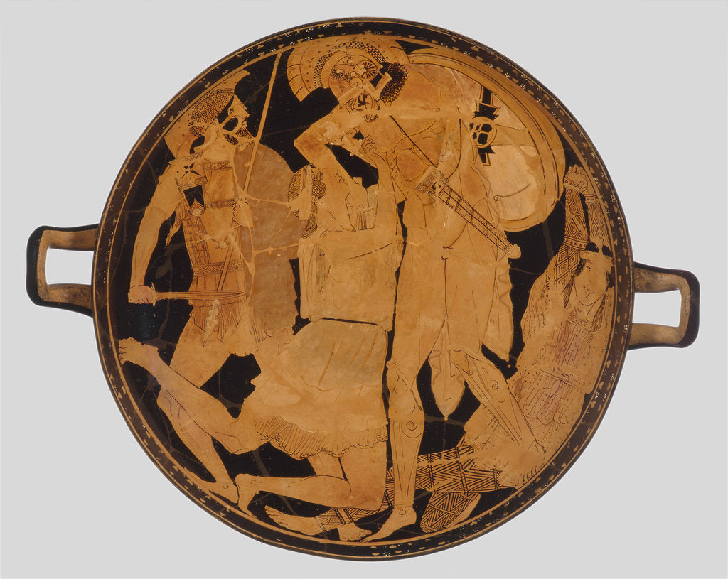 Detail of Cup with Achilles slaying Penthesilea. Red-figure pottery, ca 470-460 BC by Anonymous