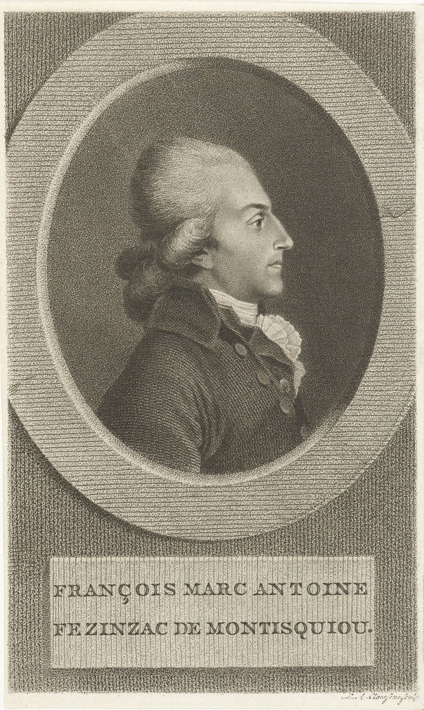 Detail of François-Xavier-Marc-Antoine de Montesquiou-Fézensac, 1790s by Anonymous