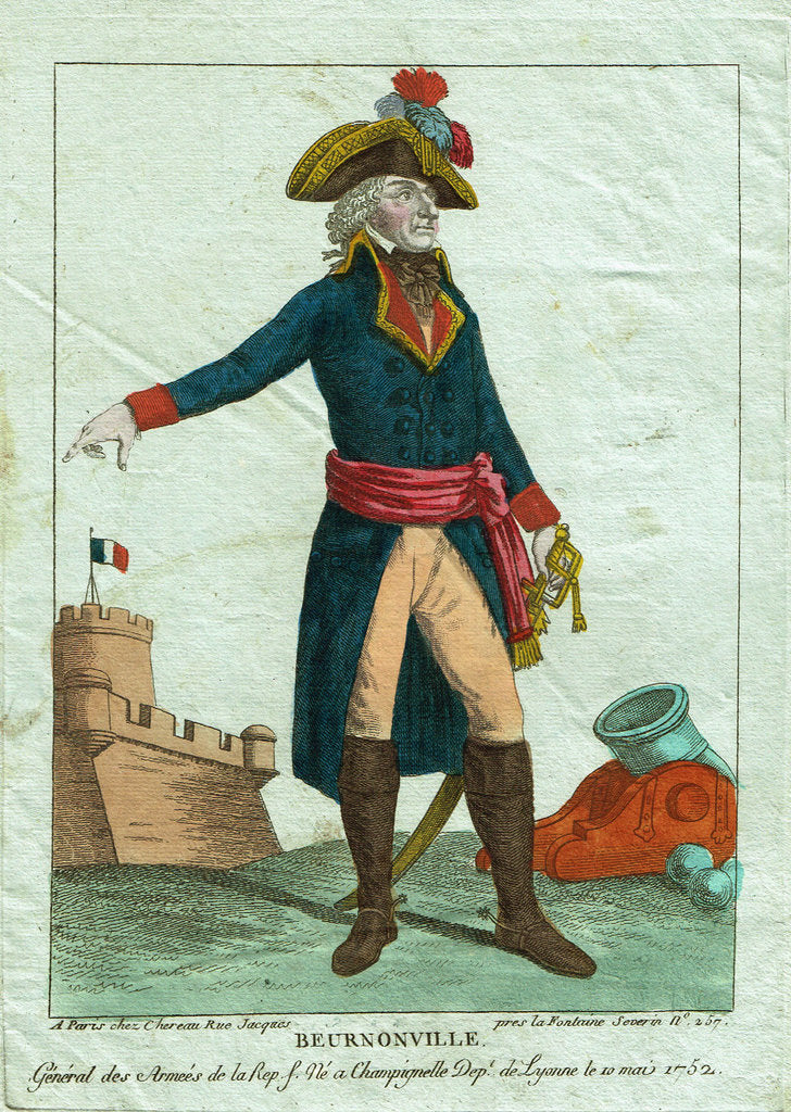 Detail of General Pierre Riel, marquis de Beurnonville, 1790s by Anonymous