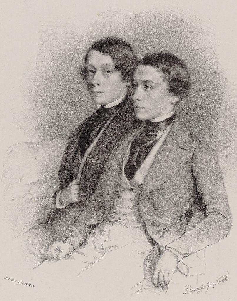 Detail of Georg Hellmesberger and Josef Hellmesberger, 1845 by Anonymous