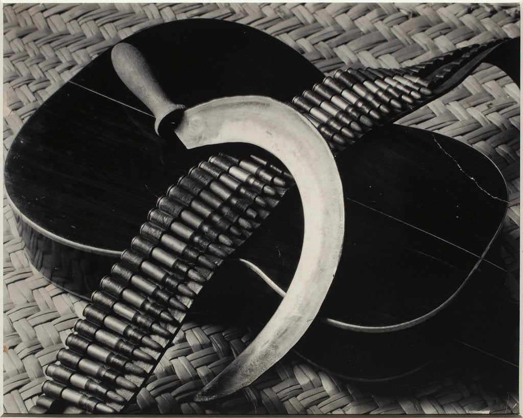 Detail of Guitare, cartouchière et faucille (Guitar, cartridge belt and sickle), 1929 by Anonymous