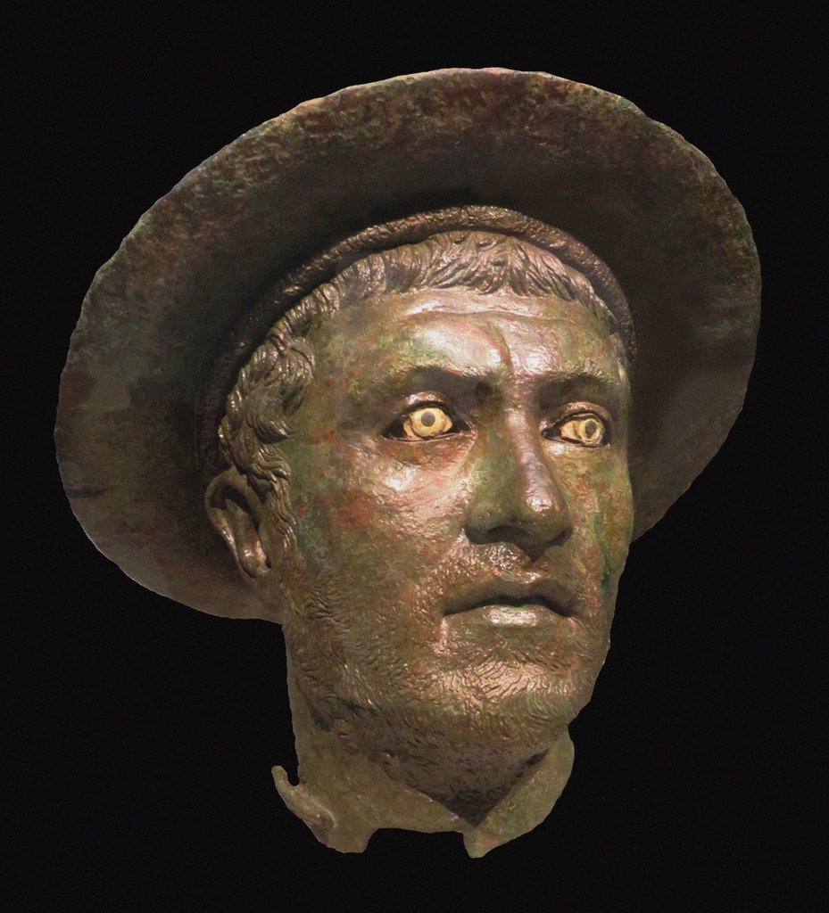Detail of Head of a man wearing a kausia. (King Philip V of Macedon), Third cent. BC by Anonymous