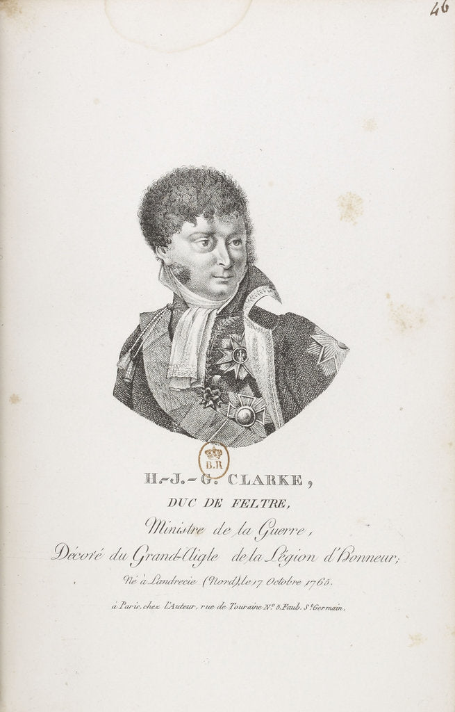 Detail of Henri-Jacques-Guillaume Clarke, comte dHunebourg, duc de Feltre, 1810 by Anonymous