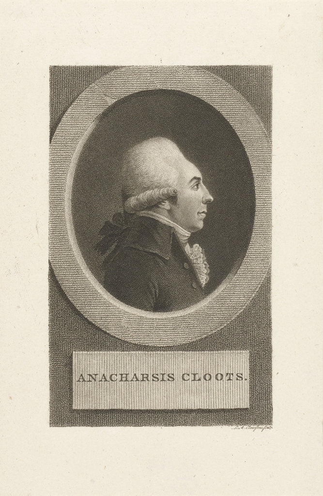 Detail of Jean Baptiste Baron de Cloots du Val-de-Grâce, known as Anacharsis Cloots, 1790s by Anonymous