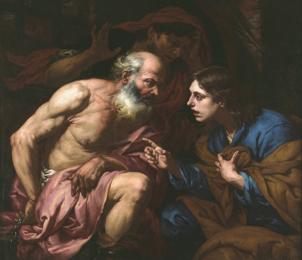Detail of Joseph interpreting the dreams of the baker and the butler, Between 1660 and 1670 by Anonymous