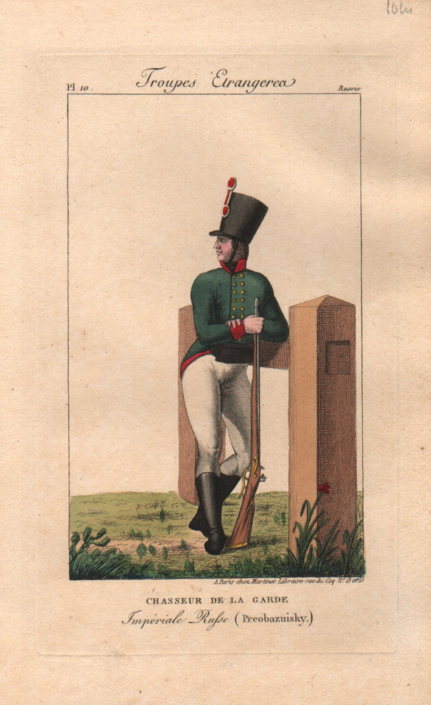 Detail of Light infantryman of the Preobrazhensky Regiment, 1816-1822 by Anonymous