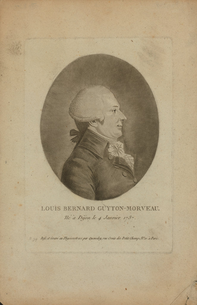Detail of Louis Bernard Guyton de Morveau, 1790s by Anonymous