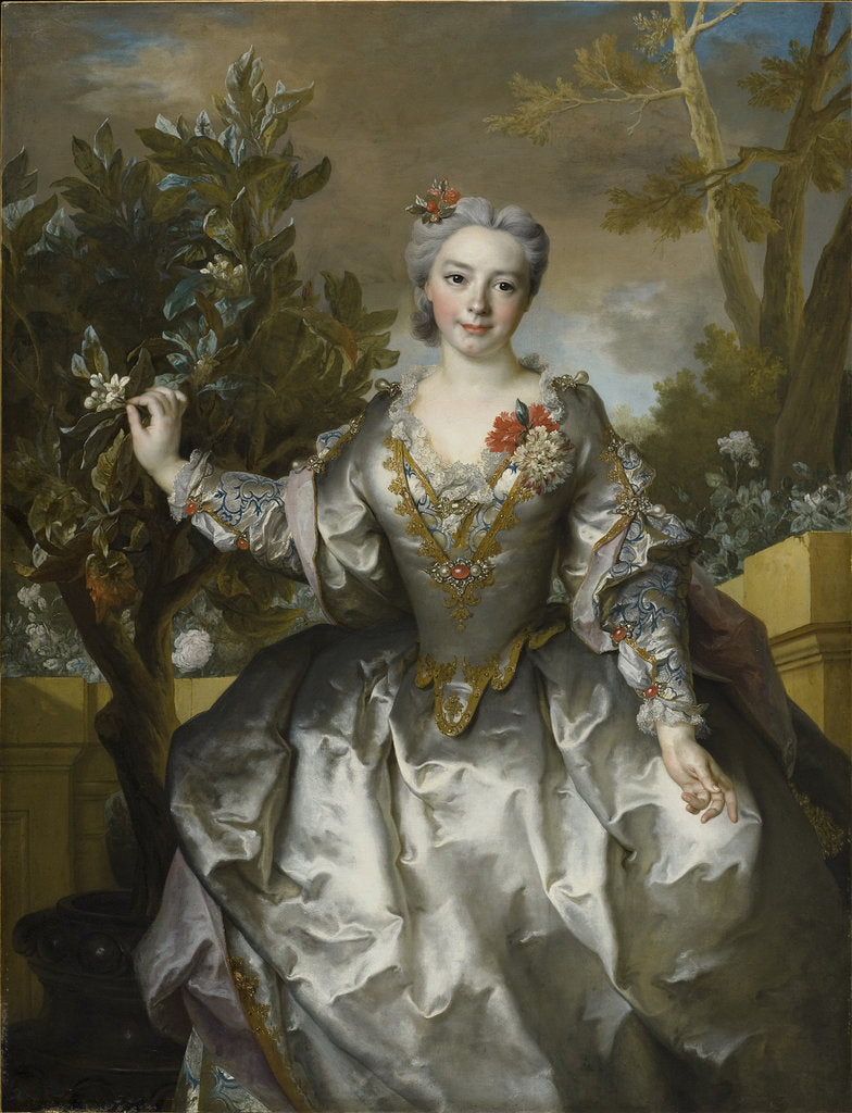Detail of Louise Madeleine Bertin de Vaugien, comtesse de Montchal, 1735 by Anonymous