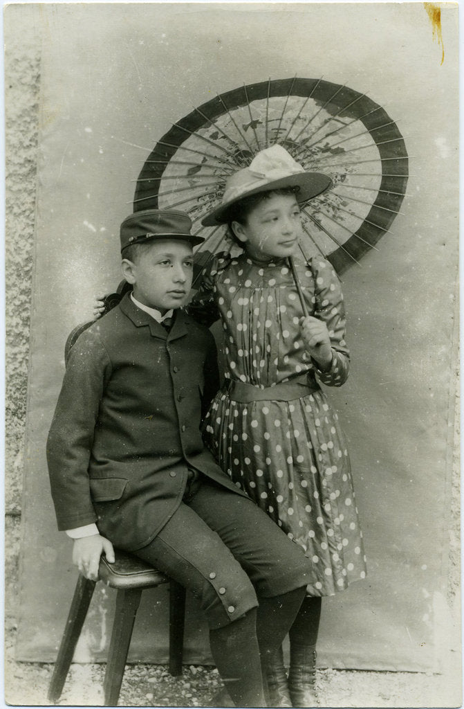 Detail of Maja and Albert Einstein, ca 1893 by Anonymous