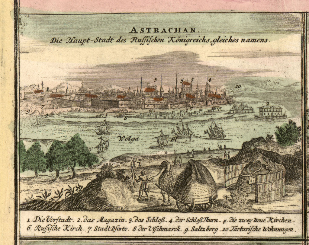 Detail of Map of Astrakhan, 1762 by Anonymous