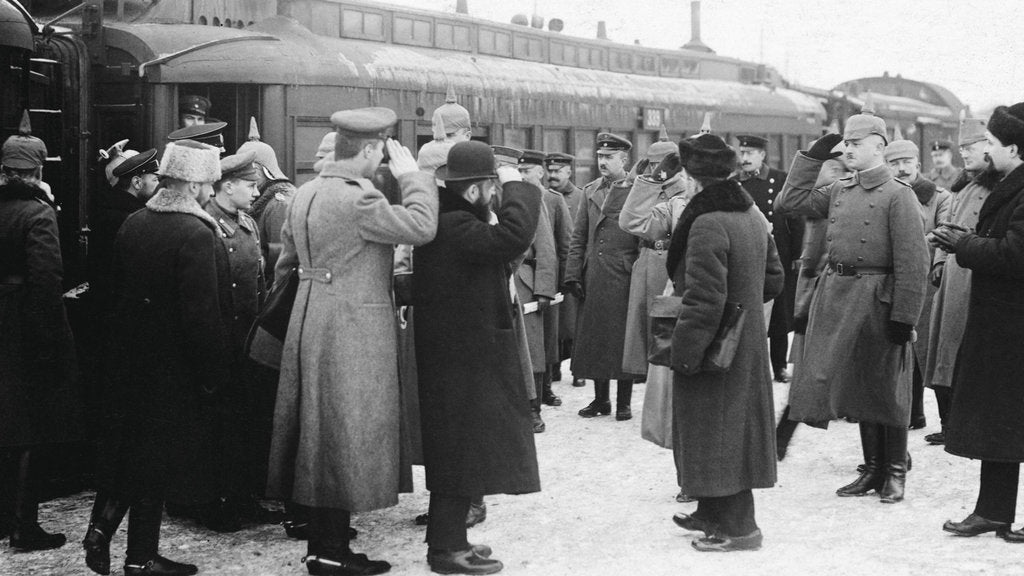 Detail of Meeting of Russian and Austro-Hungarian Military Officers in Brest-Litovsk, 1918, 1918 by Anonymous