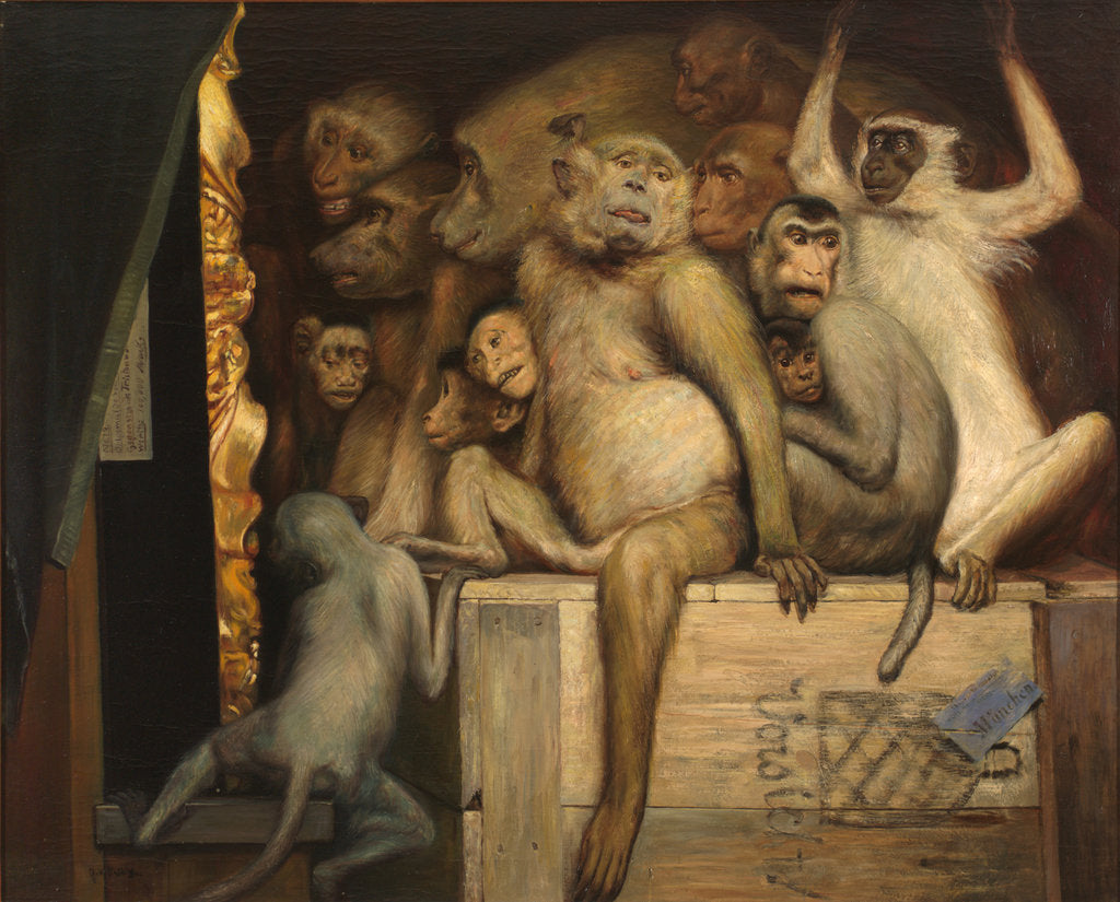 Detail of Monkeys as Judges of Art, c. 1889 by Anonymous