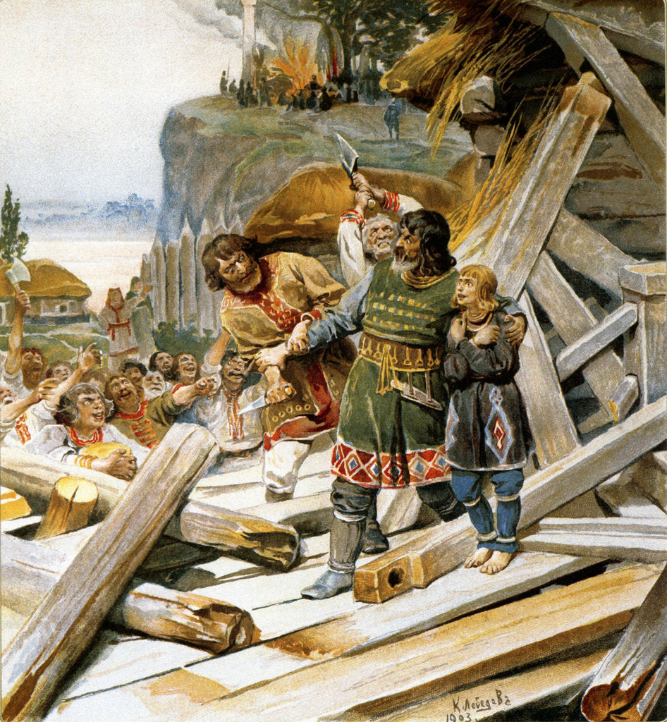 Detail of Murder of Theodore the Varangian and his son John, 1903 by Anonymous