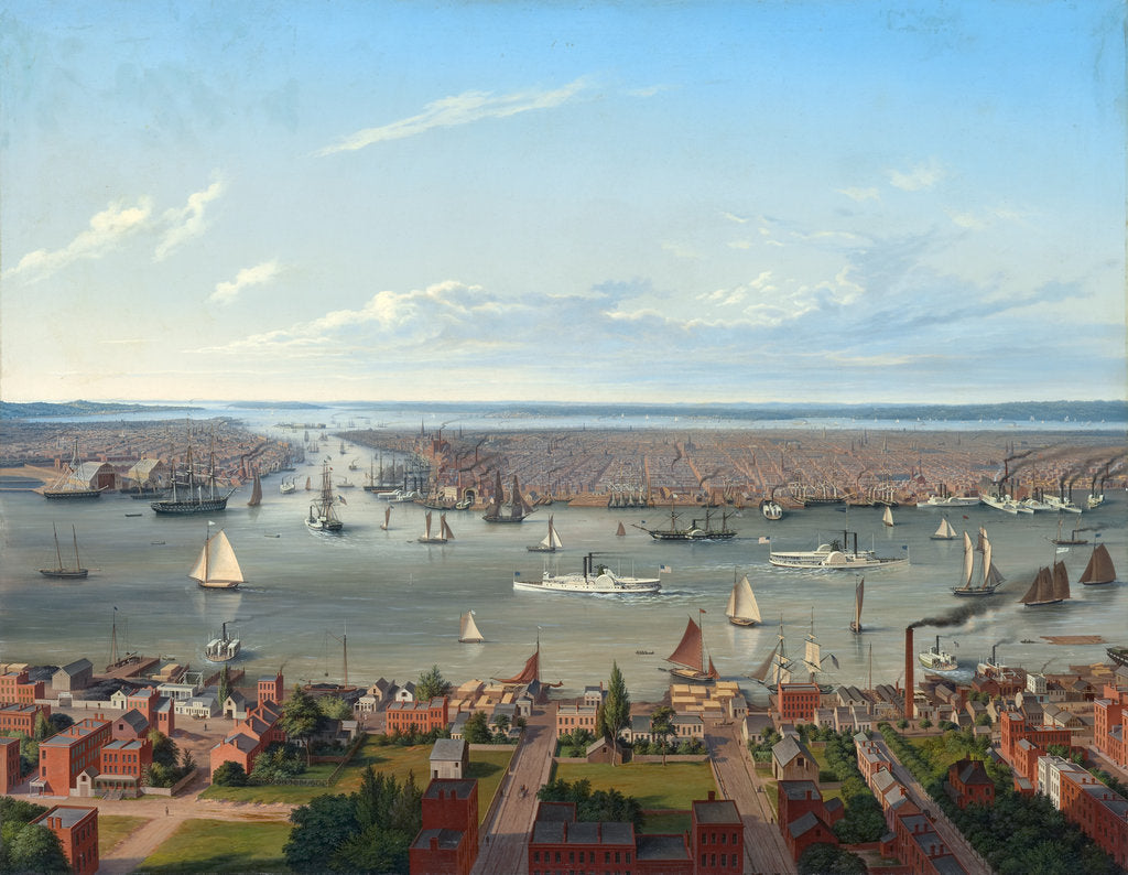 Detail of New York seen from Long Island, 1854 by Anonymous