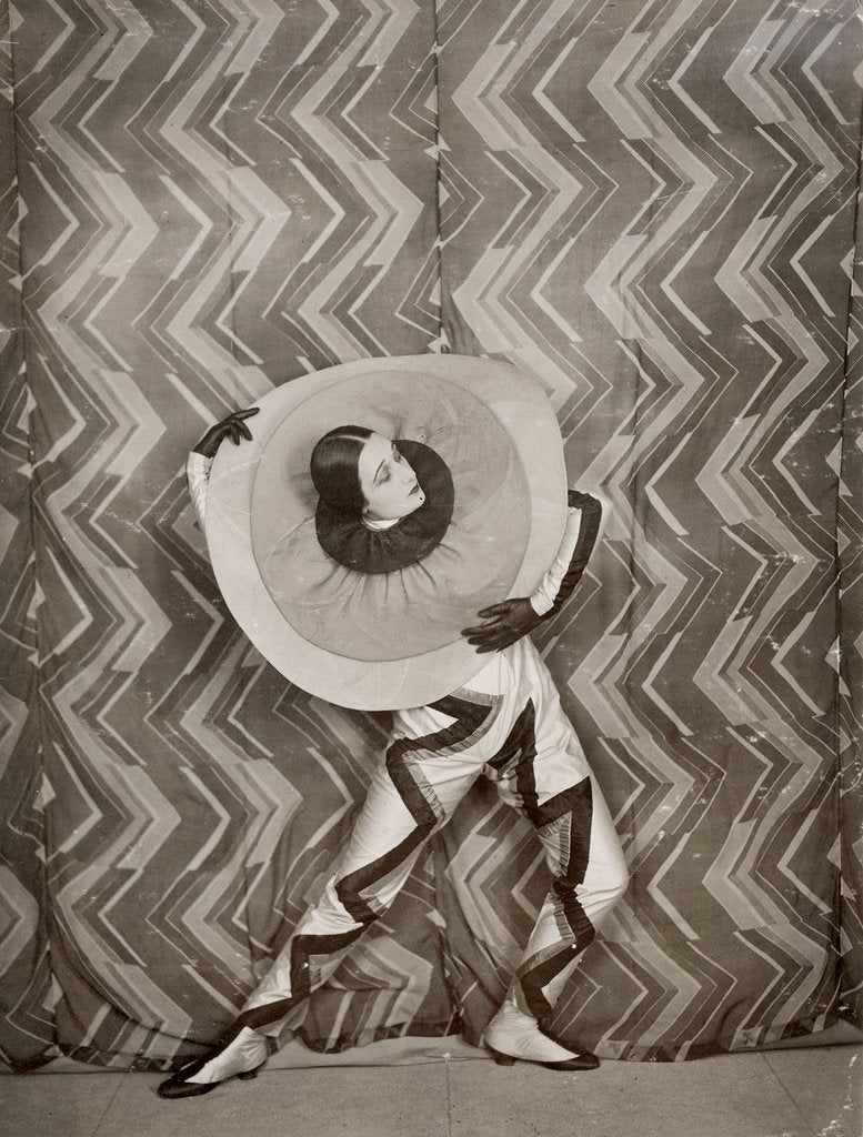 Detail of Pierrot-Éclair costume designed by Sonia Delaunay for the film Le ptit Parigot by Anonymous