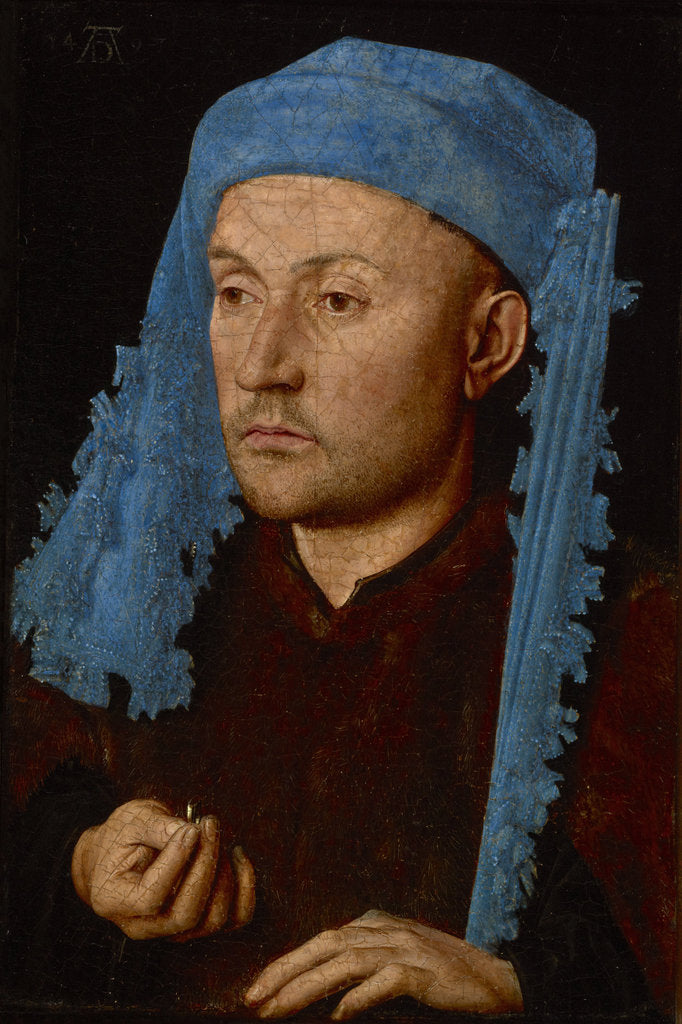 Detail of Portrait of a man with a blue chaperon (Man with Ring), ca 1429 by Anonymous