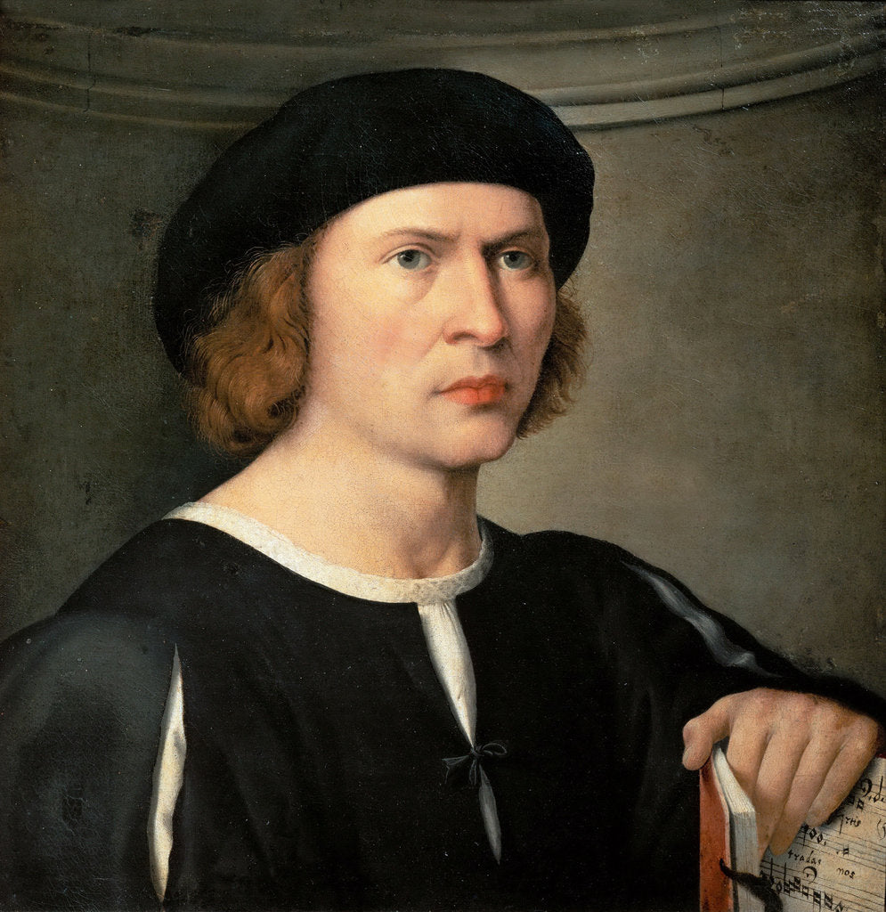 Detail of Portrait of a musician, ca 1515-1520 by Anonymous