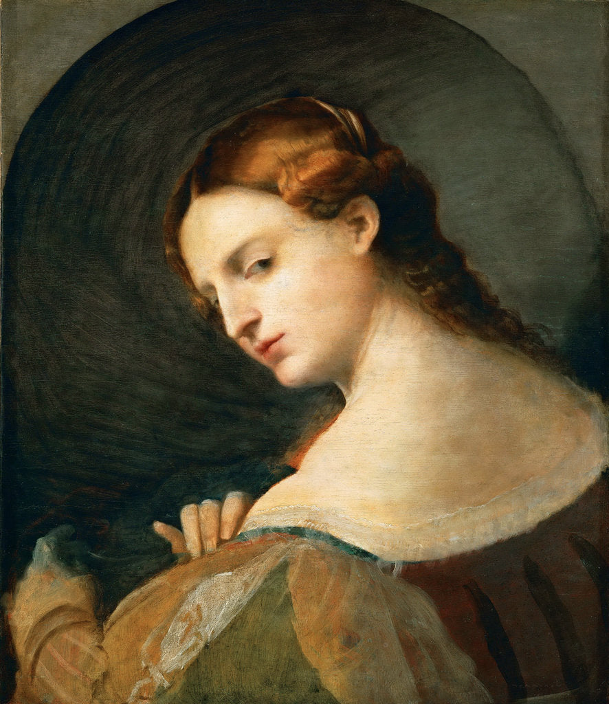 Detail of Portrait of a young woman in profile, c. 1520 by Anonymous