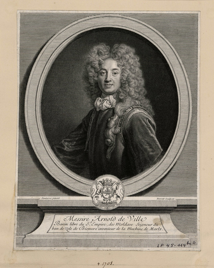 Detail of Portrait of Arnold de Ville, 1708 by Anonymous