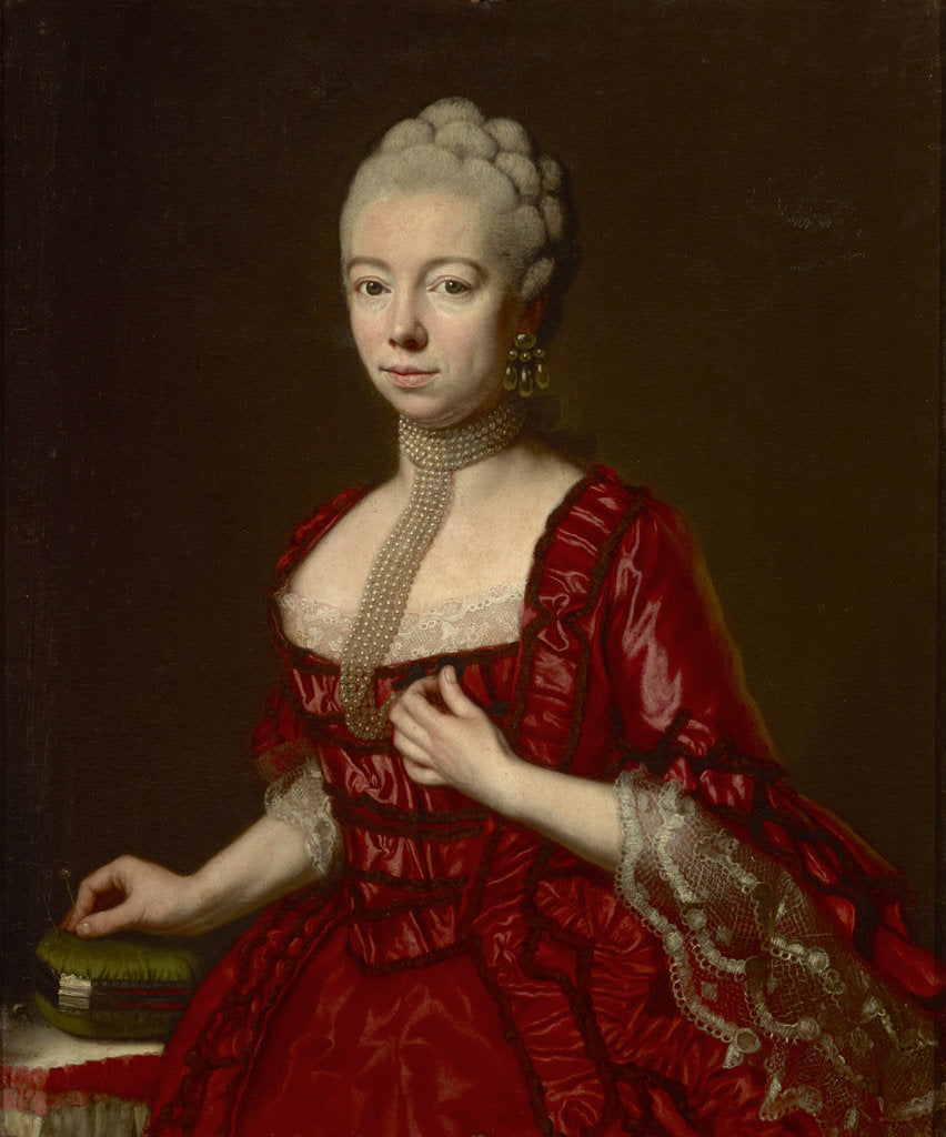 Detail of Portrait of Baroness Sophia Katharina von Brukenthal, née von Klockner, c. 1790 by Anonymous