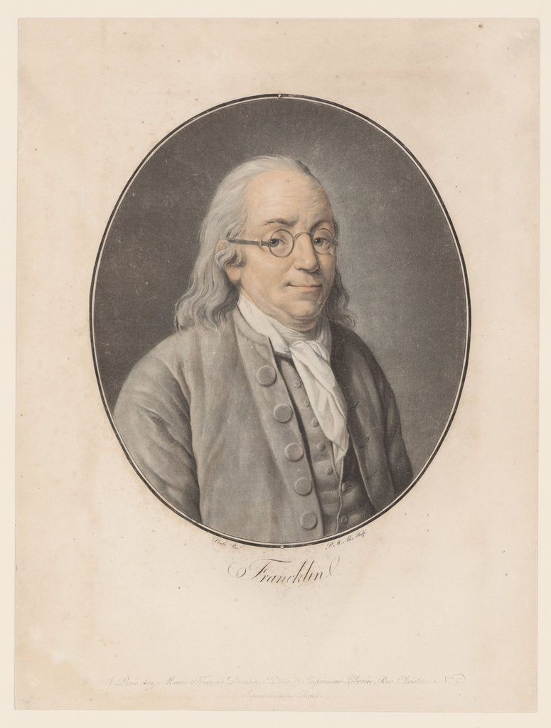 Detail of Portrait of Benjamin Franklin, 1793-1794 by Anonymous