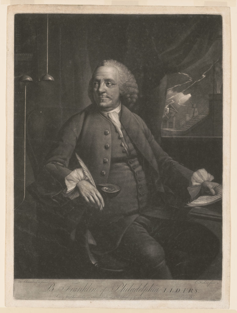 Detail of Portrait of Benjamin Franklin, Between 1763 and 1785 by Anonymous