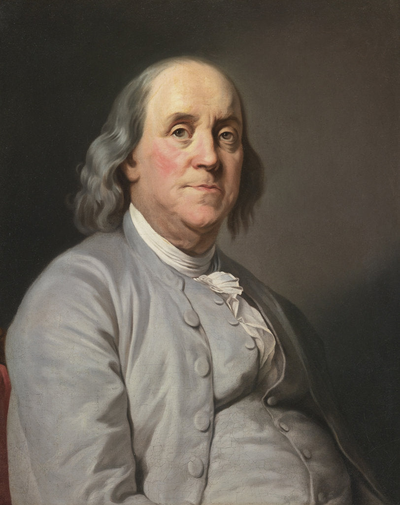 Detail of Portrait of Benjamin Franklin, c. 1780 by Anonymous