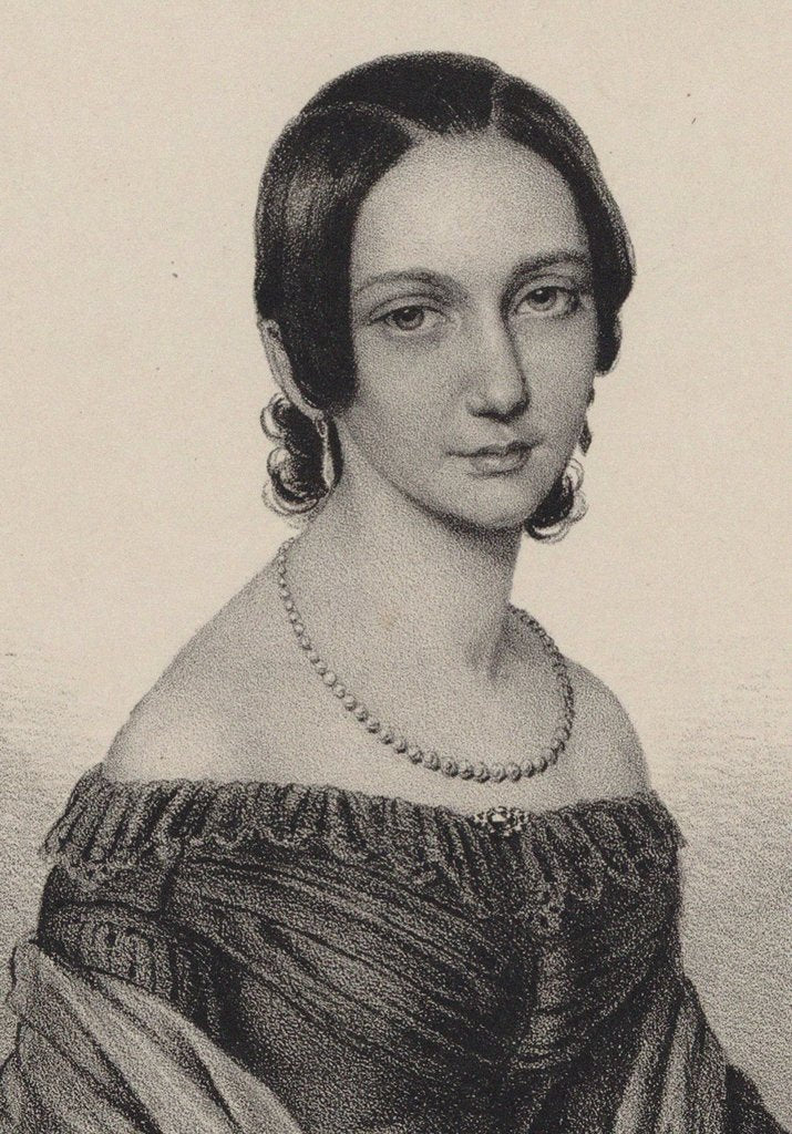 Detail of Portrait of Clara Schumann, 1838 by Anonymous