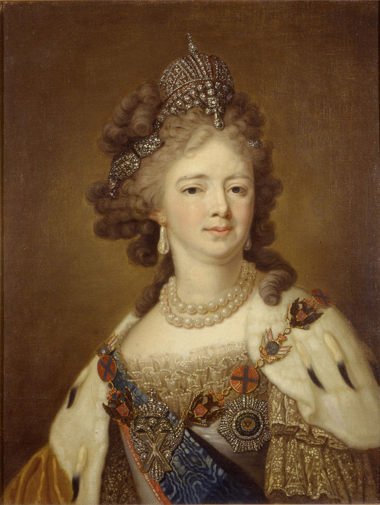 Detail of Portrait of Empress Maria Feodorovna (Sophie Dorothea of Württemberg) by Anonymous