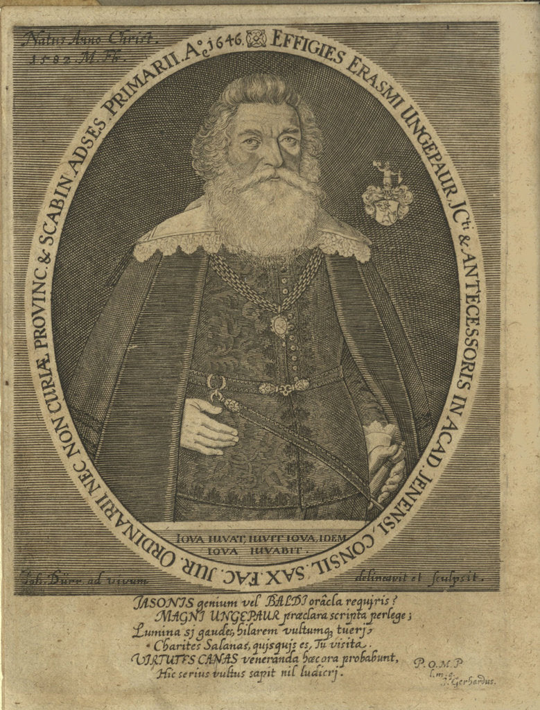 Detail of Portrait of Erasmus Ungebaur, 1660 by Anonymous