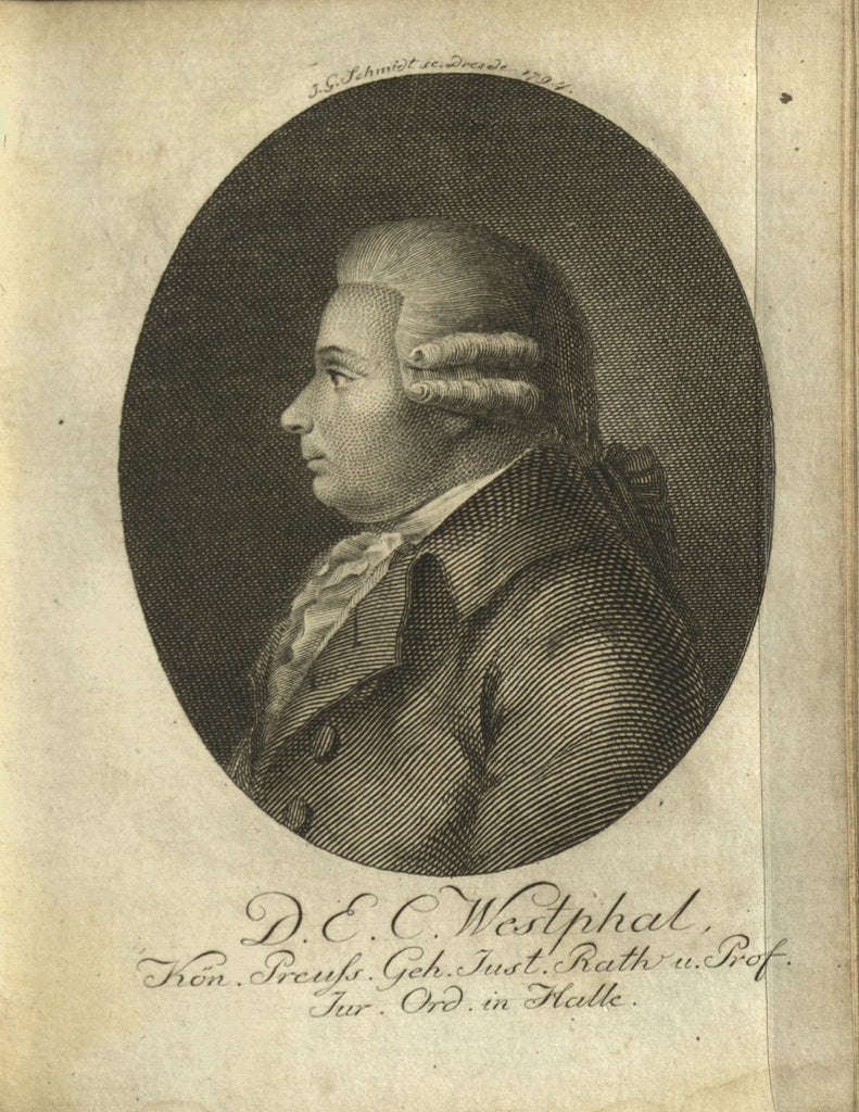 Detail of Portrait of Ernst Christian Westphal, 1794 by Anonymous