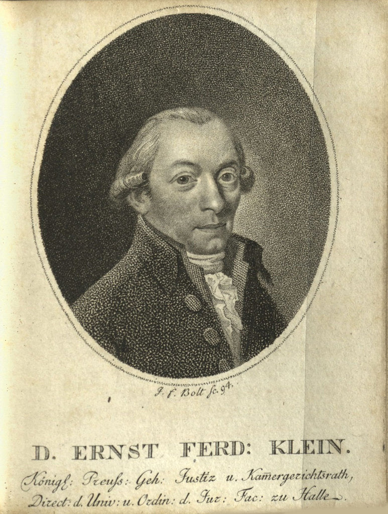 Detail of Portrait of Ernst Ferdinand Klein, 1794 by Anonymous