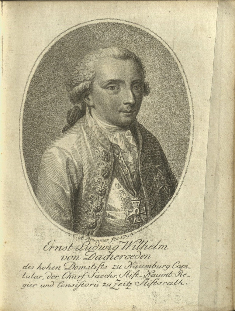 Detail of Portrait of Ernst Ludwig Wilhelm von Dacheröden, 1794 by Anonymous