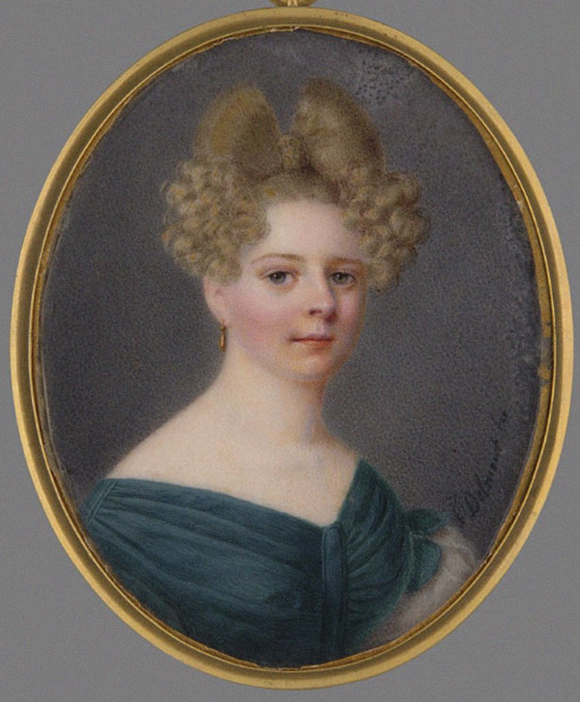 Detail of Portrait of Ewelina Ha?ska, née Rzewuska, 1837 by Anonymous