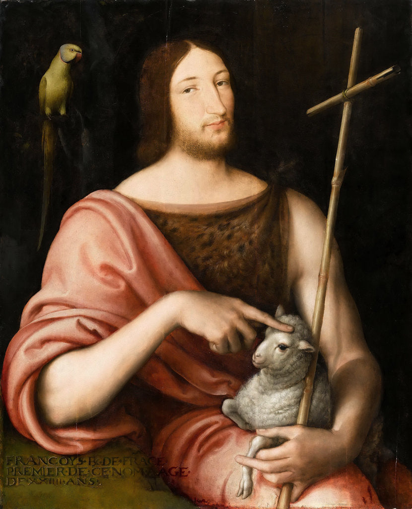 Detail of Portrait of Francis I, King of France, as Saint John the Baptist, 1518 by Anonymous
