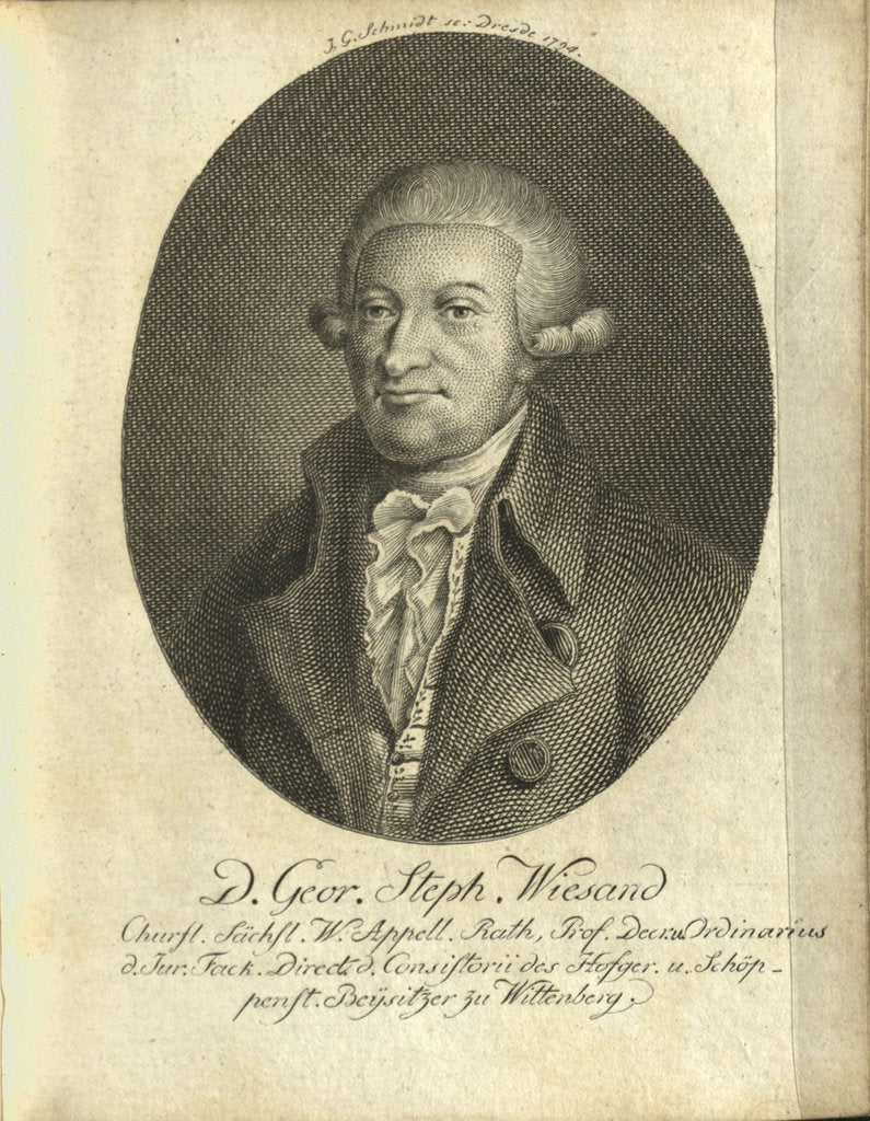 Detail of Portrait of Georg Stephan Wiesand, 1794 by Anonymous