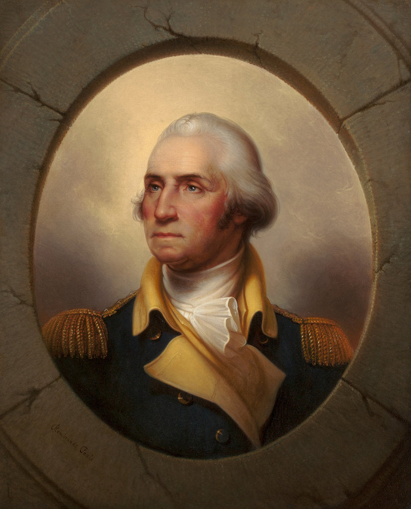 Detail of Portrait of George Washington, ca 1856 by Anonymous