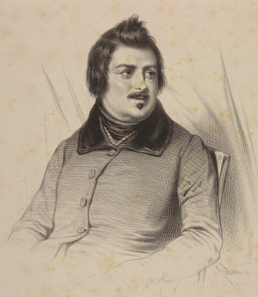 Detail of Portrait of Honoré de Balzac, c. 1840 by Anonymous