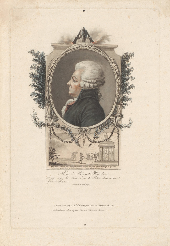 Detail of Portrait of Honoré Gabriel Riqueti, comte de Mirabeau, by Anonymous