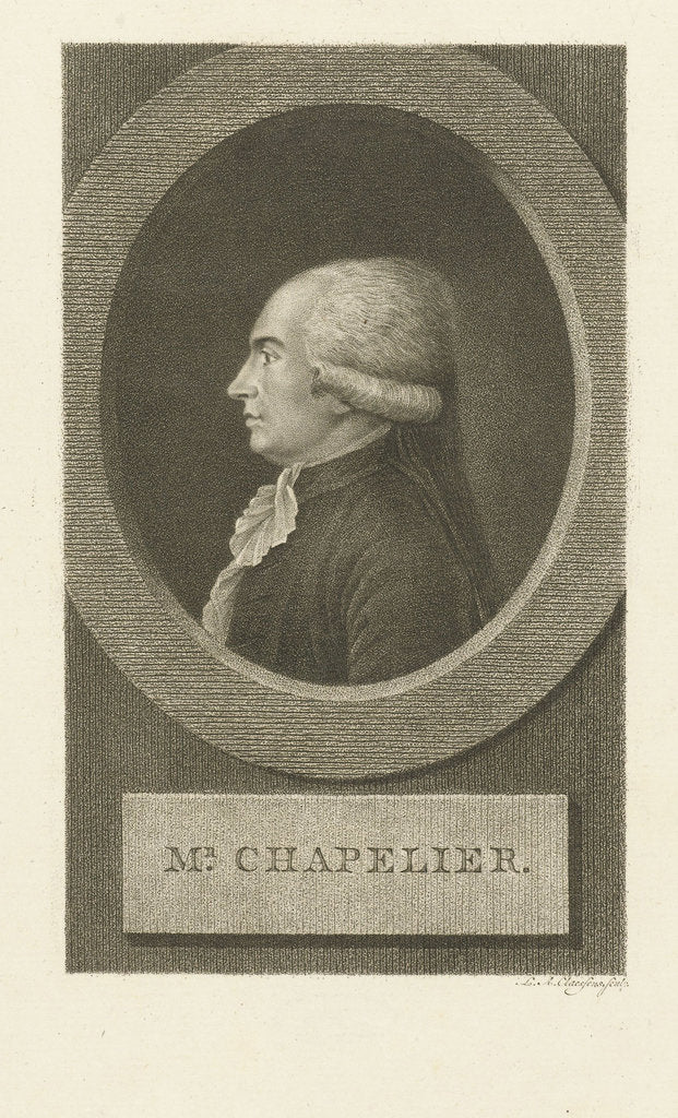 Detail of Portrait of Isaac René Guy le Chapelier, 1790s by Anonymous