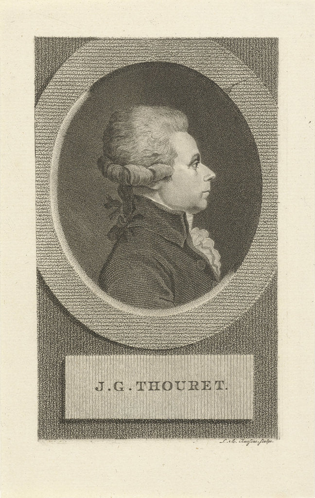 Detail of Portrait of Jacques Guillaume Thouret, 1790s by Anonymous