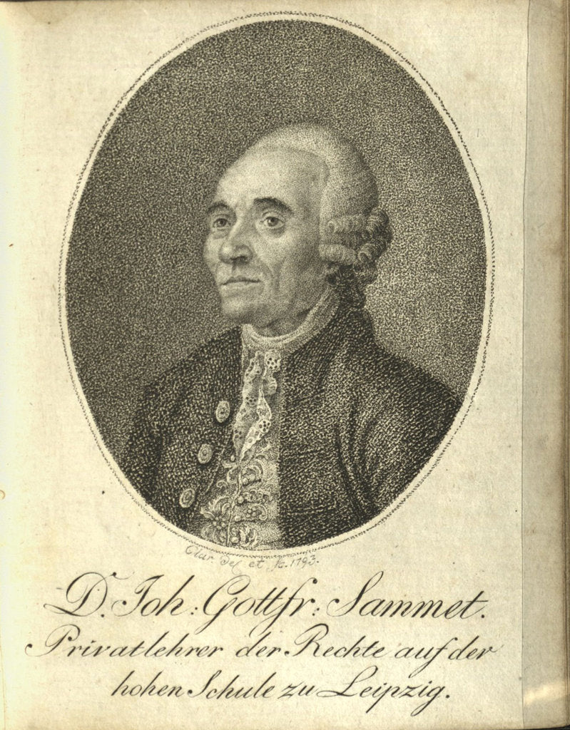Detail of Portrait of Johann Gottfried Sammet, 1794 by Anonymous