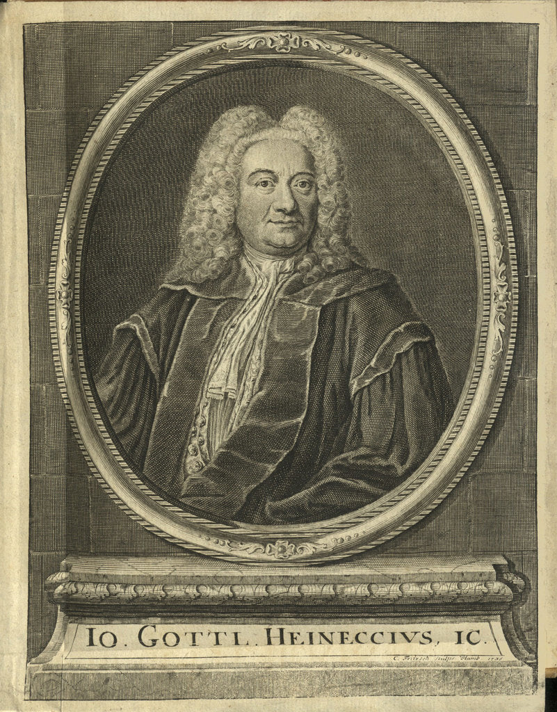 Detail of Portrait of Johann Gottlieb Heineccius, 1744 by Anonymous