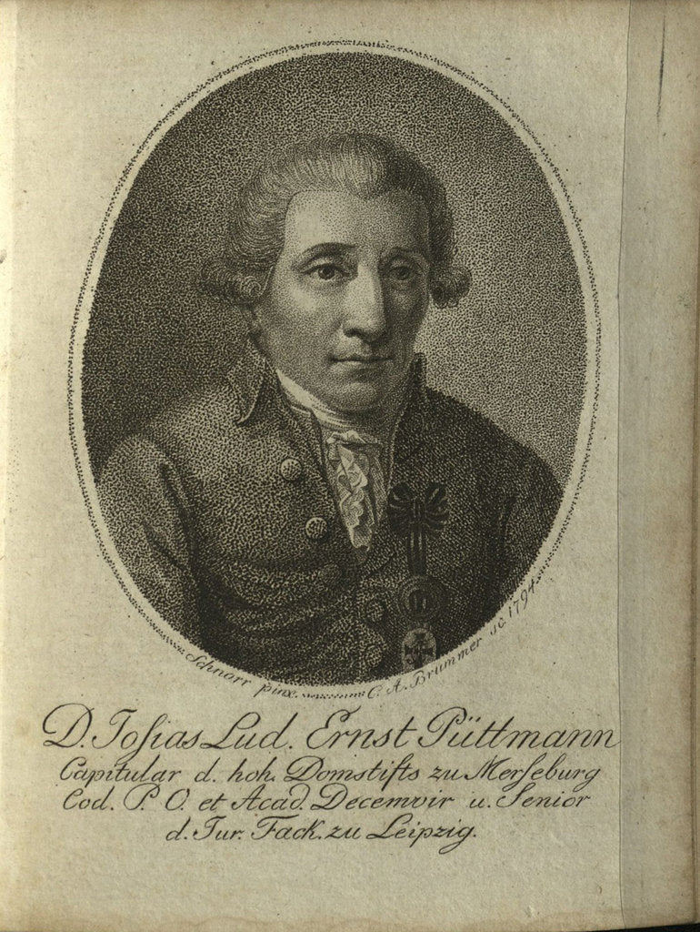 Detail of Portrait of Josias Ludwig Ernst Püttmann, 1794 by Anonymous