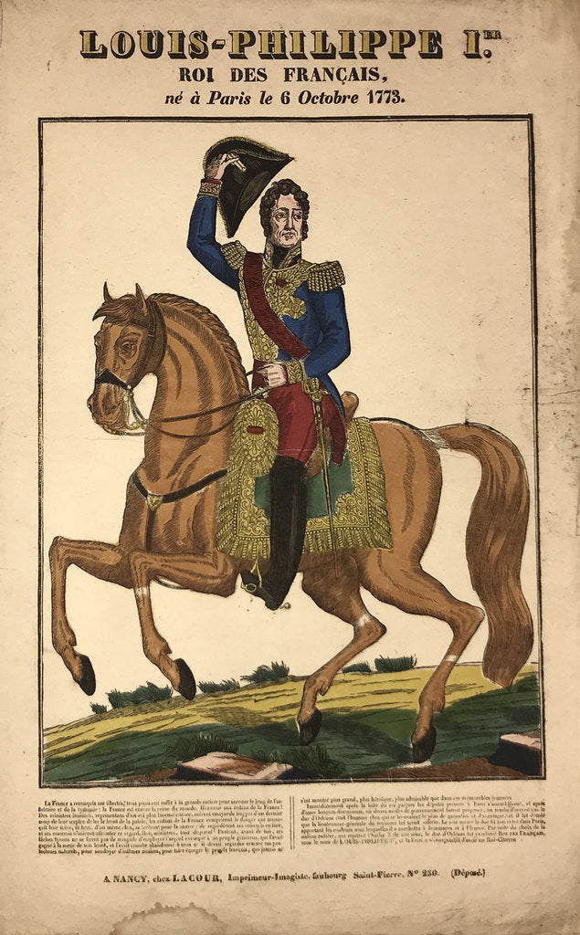 Detail of Portrait of Louis Philippe I, King of the French, ca 1834 by Anonymous