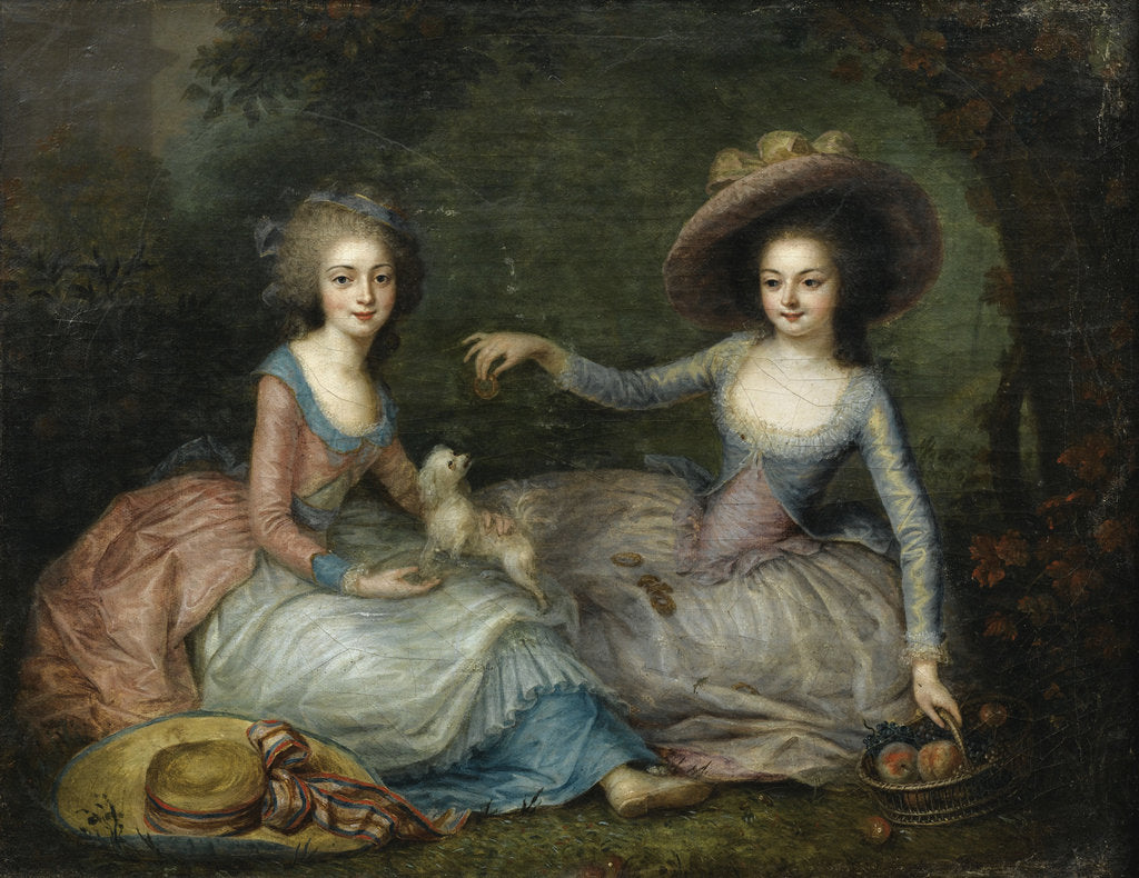 Detail of Portrait of Marie Antoinette and Princess of Lamballe, ca 1770 by Anonymous