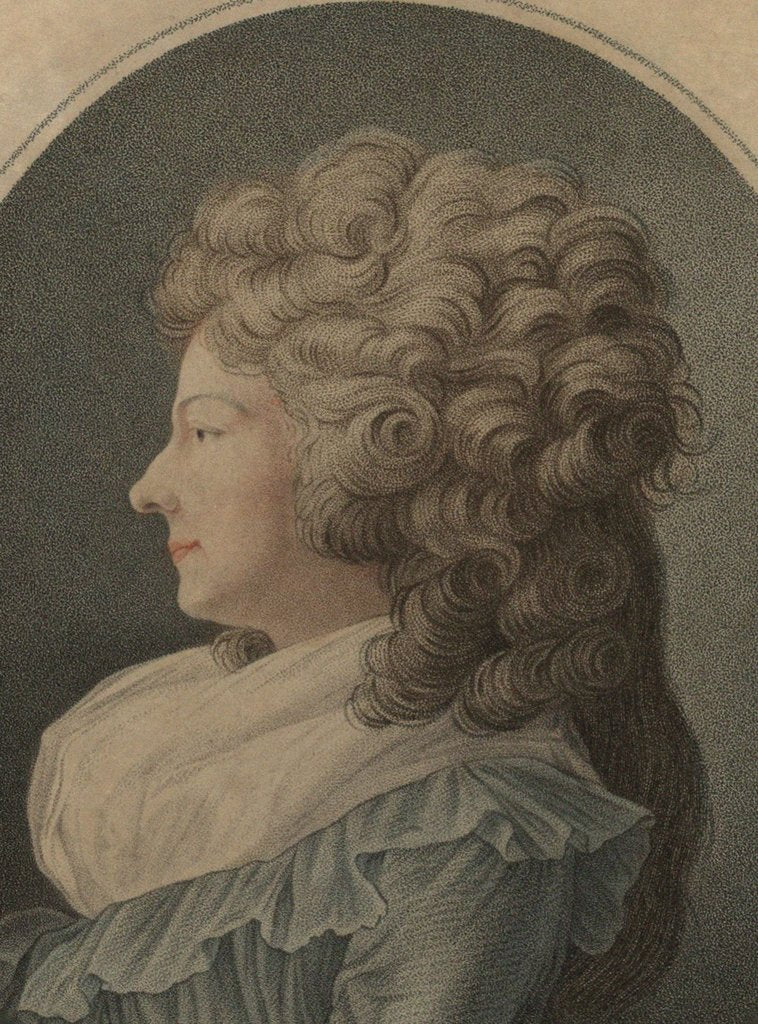 Detail of Portrait of Marie Louise of Savoy, Princess of Lamballe, 1791 by Anonymous