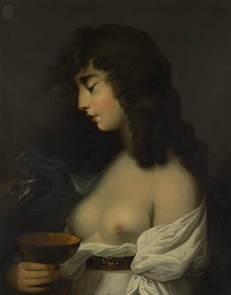 Detail of Portrait of Miss Mortimer as Hebe, by Anonymous