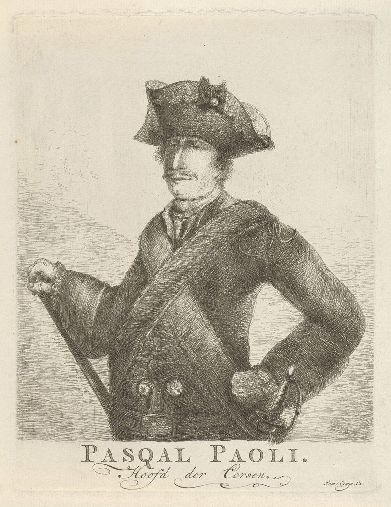 Detail of Portrait of Pasquale Paoli, ca 1770 by Anonymous