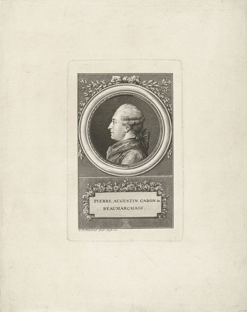 Detail of Portrait of Pierre-Augustin Caron de Beaumarchais, 1778 by Anonymous
